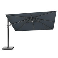 AMPELSCHIRM rechteckig 2.6 x 3.5. m Challenger T² Premium 360° kippbar schwarz/anthrazit - Schwarz, Metall (350/260cm) - Platinum