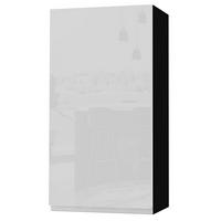 HÄNGESCHRANK Florence W4/50 Schwarz / RAL 9003 signalweiß HG 50 / 32,5 / 96cm - Türanschlag rechts - Weiß Hochglanz/Schwarz, Holz/Holzwerkstoff (50/96/32.5cm) - Feldmann-Wohnen