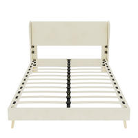 POLSTERBETT 160/200 cm mit gepolstertem Kopfteil und Matratze, Beige - Beige, Textil (160/200cm) - Redom