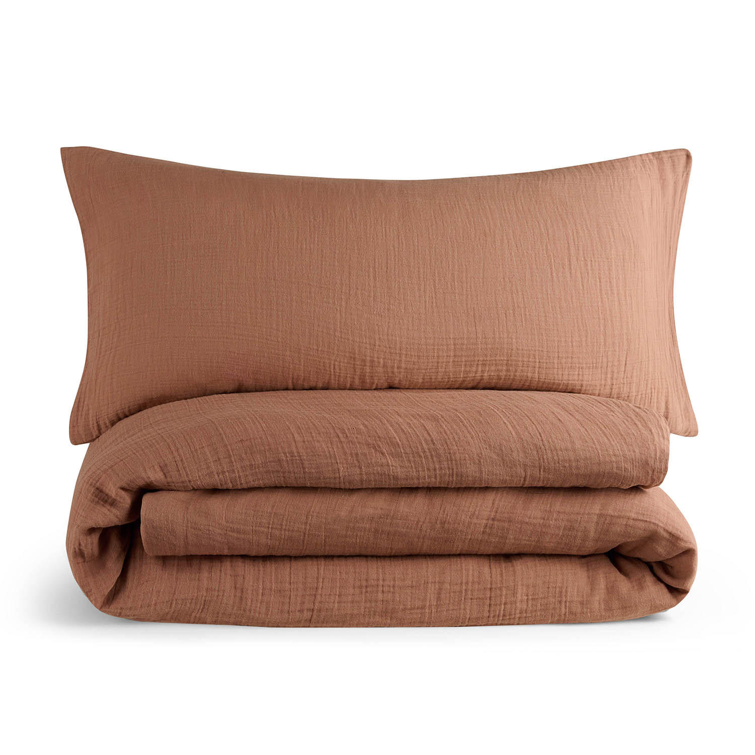 BETTWÄSCHE Musselin, 100% Baumwolle, 155/220 cm & 40/80 cm - Kupferfarben, Textil (155/220cm) - Blumtal