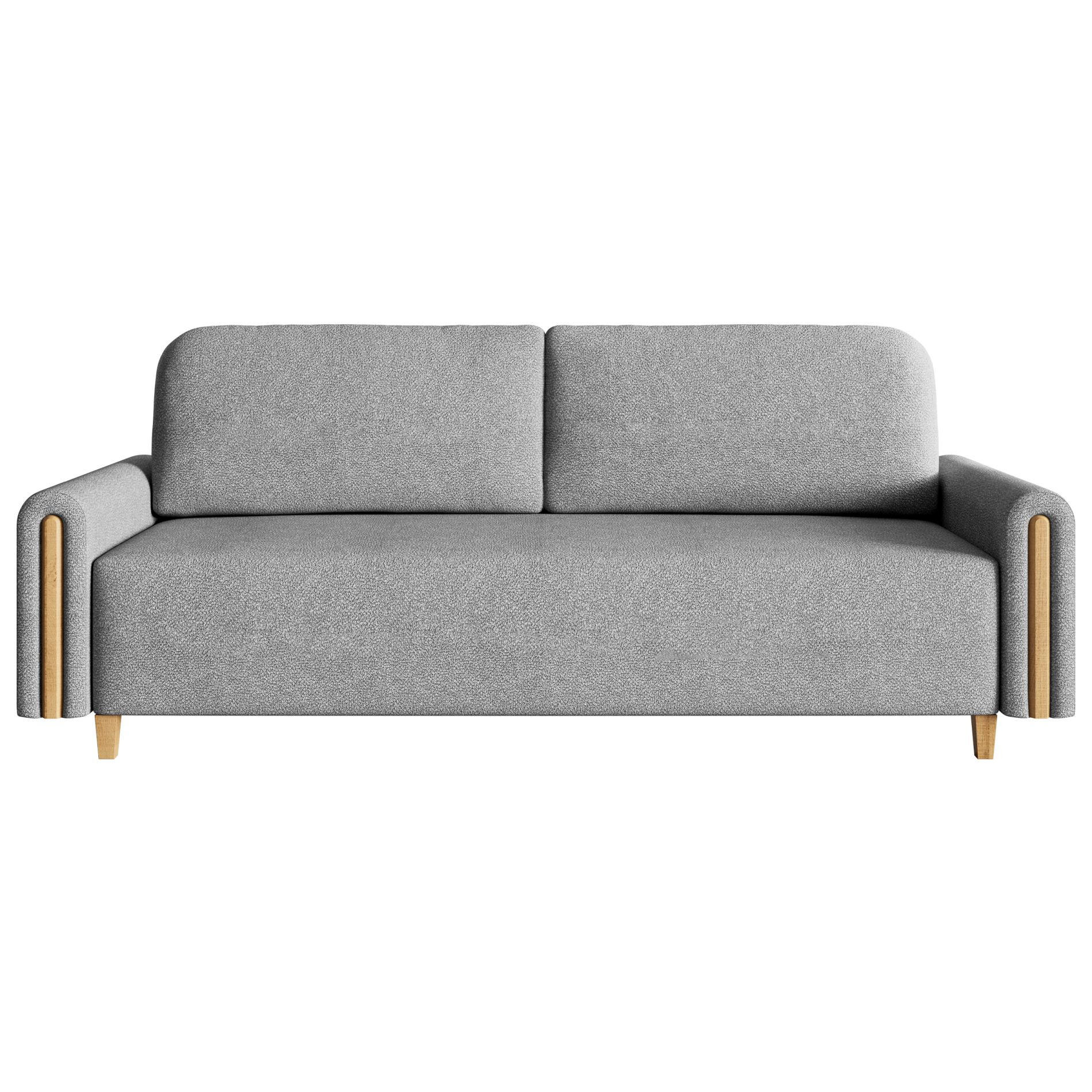 3-SITZER SCHLAFSOFA Majla Grau - Eichefarben/Grau, Holz/Textil (236/93/97cm) - Selsey