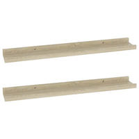 WANDREGALSET 2-teilig 60/9/3 cm aus MDF Sonoma-Eiche Max. Belastbarkeit 5 KG - Sonoma Eiche, Holzwerkstoff (60/3/9cm) - vidaXL