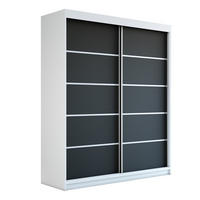SCHWEBETÜRENSCHRANK 180 CM TREND Farbe: Weiß ,schwarz , schwarz - Schwarz/Weiß, Holzwerkstoff (180/215/59.5cm) - A&J MöbelLand