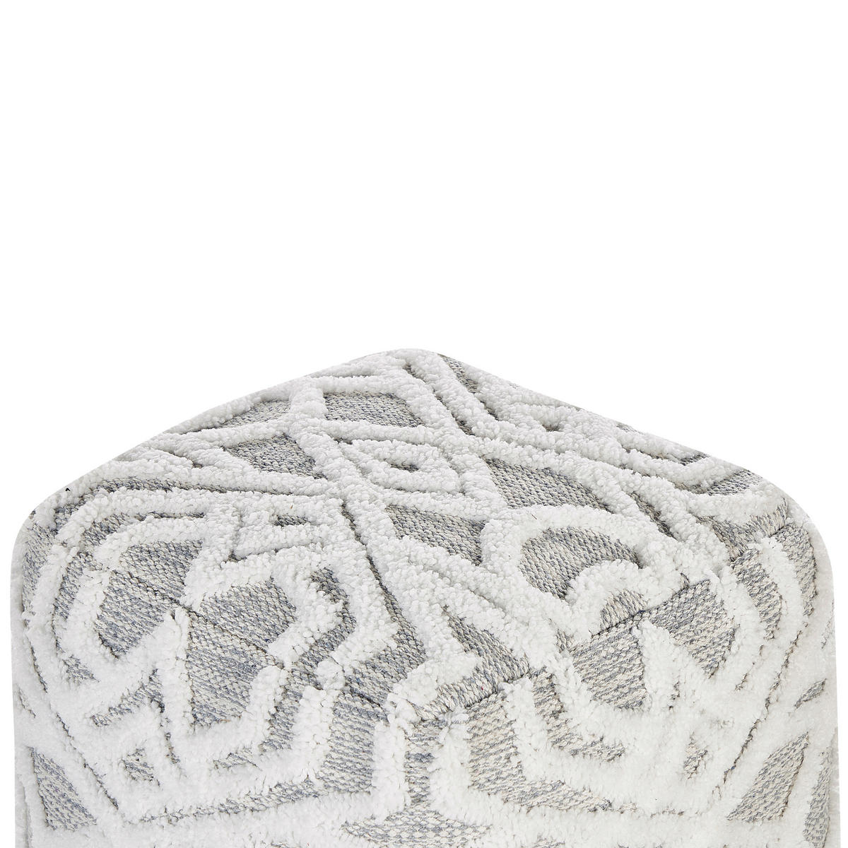 POUF Bhilwara 40/40/40 cm - Weiß, Naturmaterialen/Textil (40/40/40cm) - Beliani