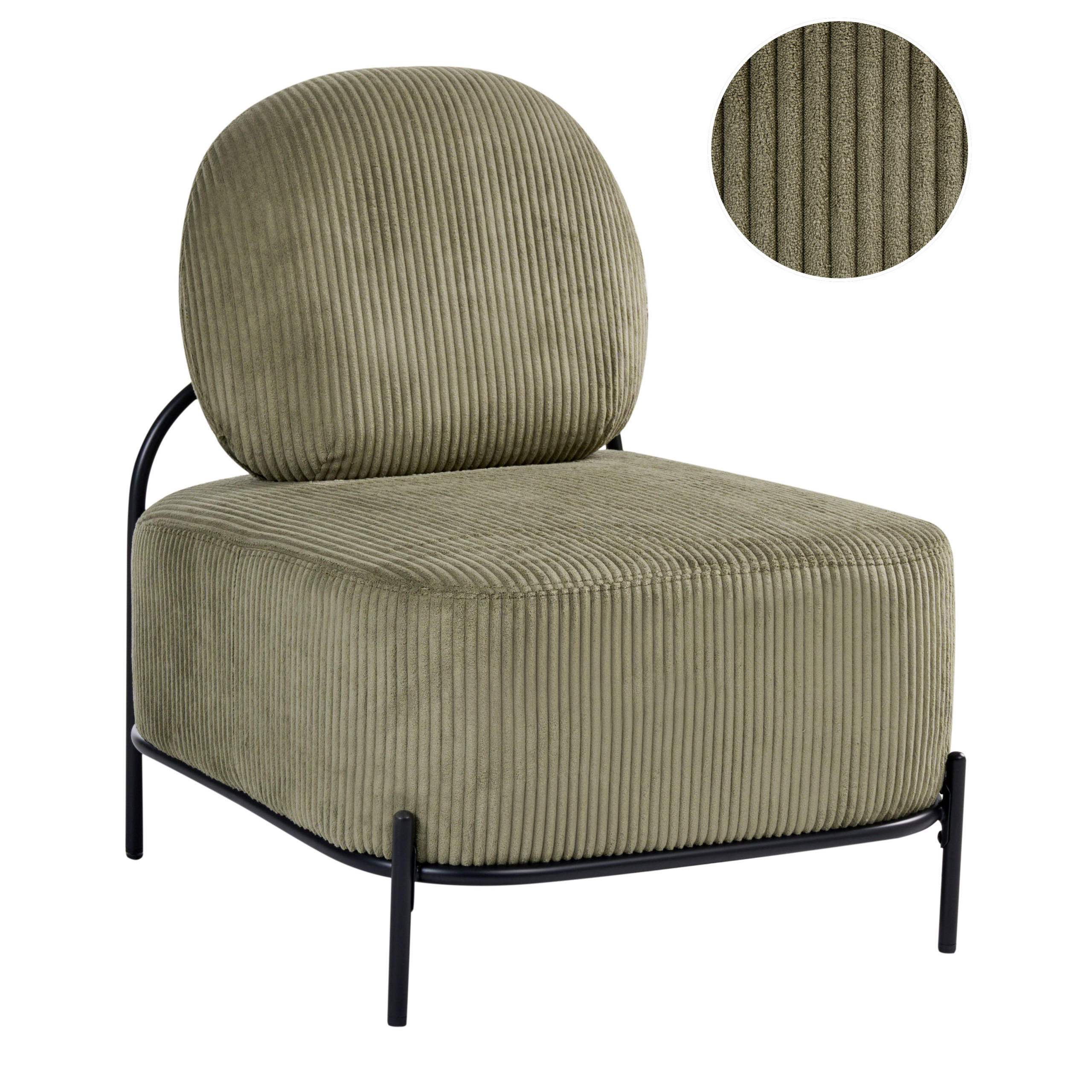 SESSEL Cord Grün Lunde - Grün, Textil (67/81/74cm) - Beliani