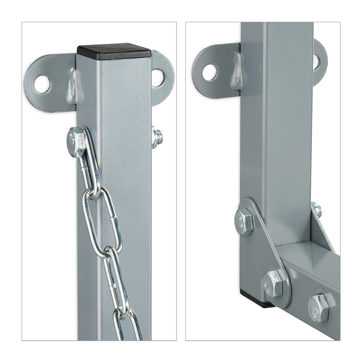 REIFENREGAL Wandmontage - Grau, Metall (143/70.5/73cm) - Relaxdays