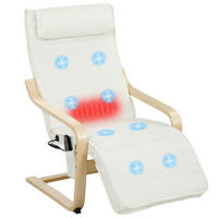 RELAXSESSEL DE-13284 Massagefunktion & beheizbare Lordosenstütze Creme - Weiß, Holz (67/101/95cm) - ComfortXL