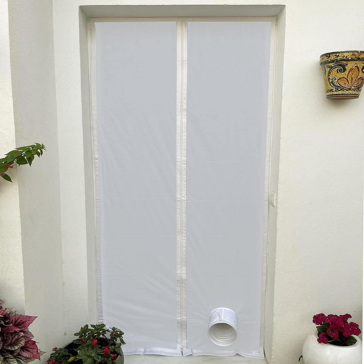 TÜRABDICHTUNG für mobile Klimaanlagen mit Schlauchverlängerung 100 x 210 cm - Transparent, Kunststoff (100/210/1cm)