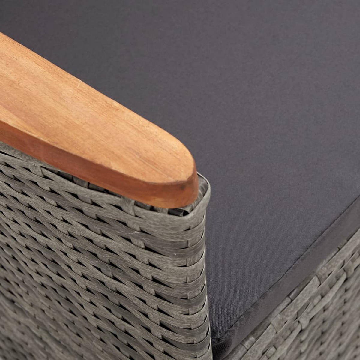 GARTEN-ESSGRUPPE 9-teilig Mit Auflagen Poly Rattan Grau - Dunkelgrau/Grau, Kunststoff/Textil - vidaXL