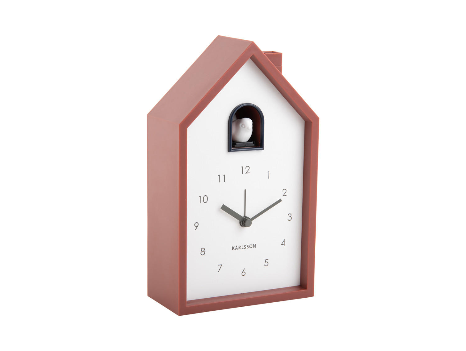 WECKER Modern Cuckoo 12/12/20 cm - Rot, Kunststoff (12/20/12cm) - Karlsson