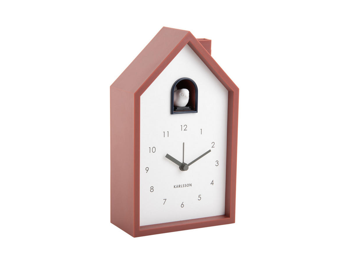 WECKER Modern Cuckoo 12/12/20 cm - Rot, Kunststoff (12/20/12cm) - Karlsson
