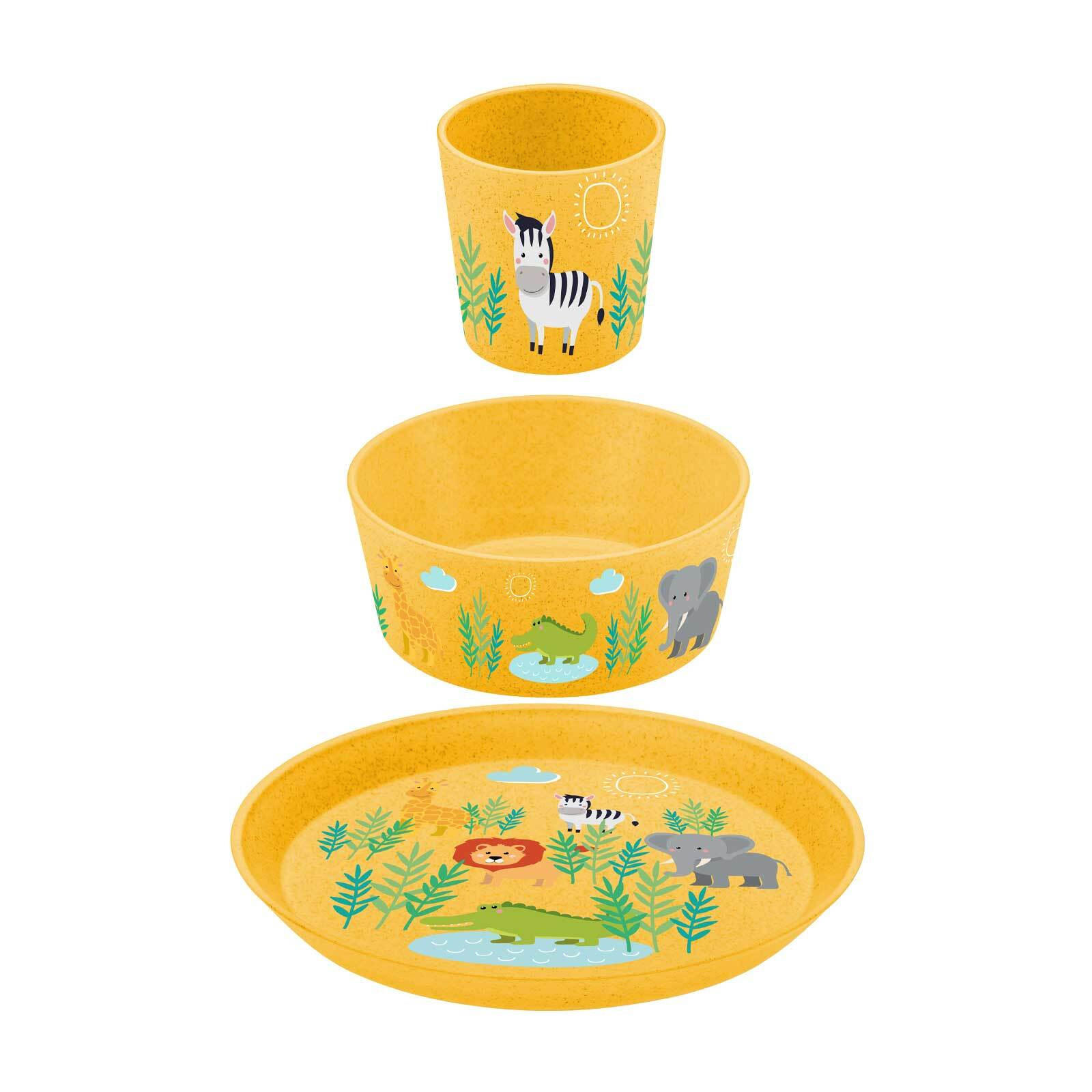 KINDERGESCHIRRSET Africa 3er Set - Gelb, Kunststoff (1/1/1cm) - Koziol