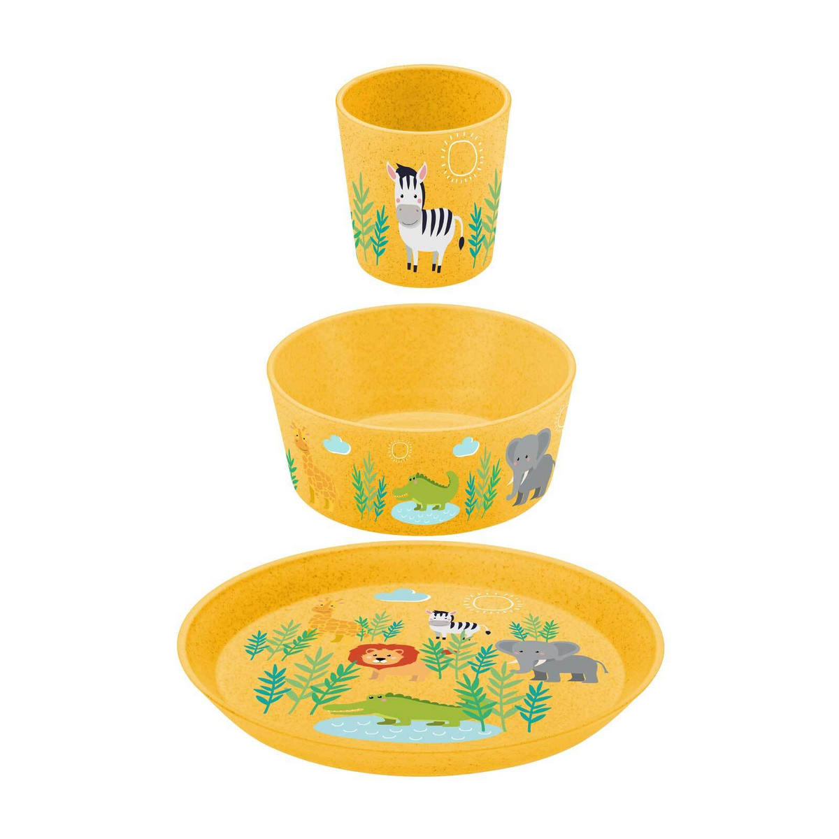 KINDERGESCHIRRSET Africa 3er Set - Gelb, Kunststoff (1/1/1cm) - Koziol
