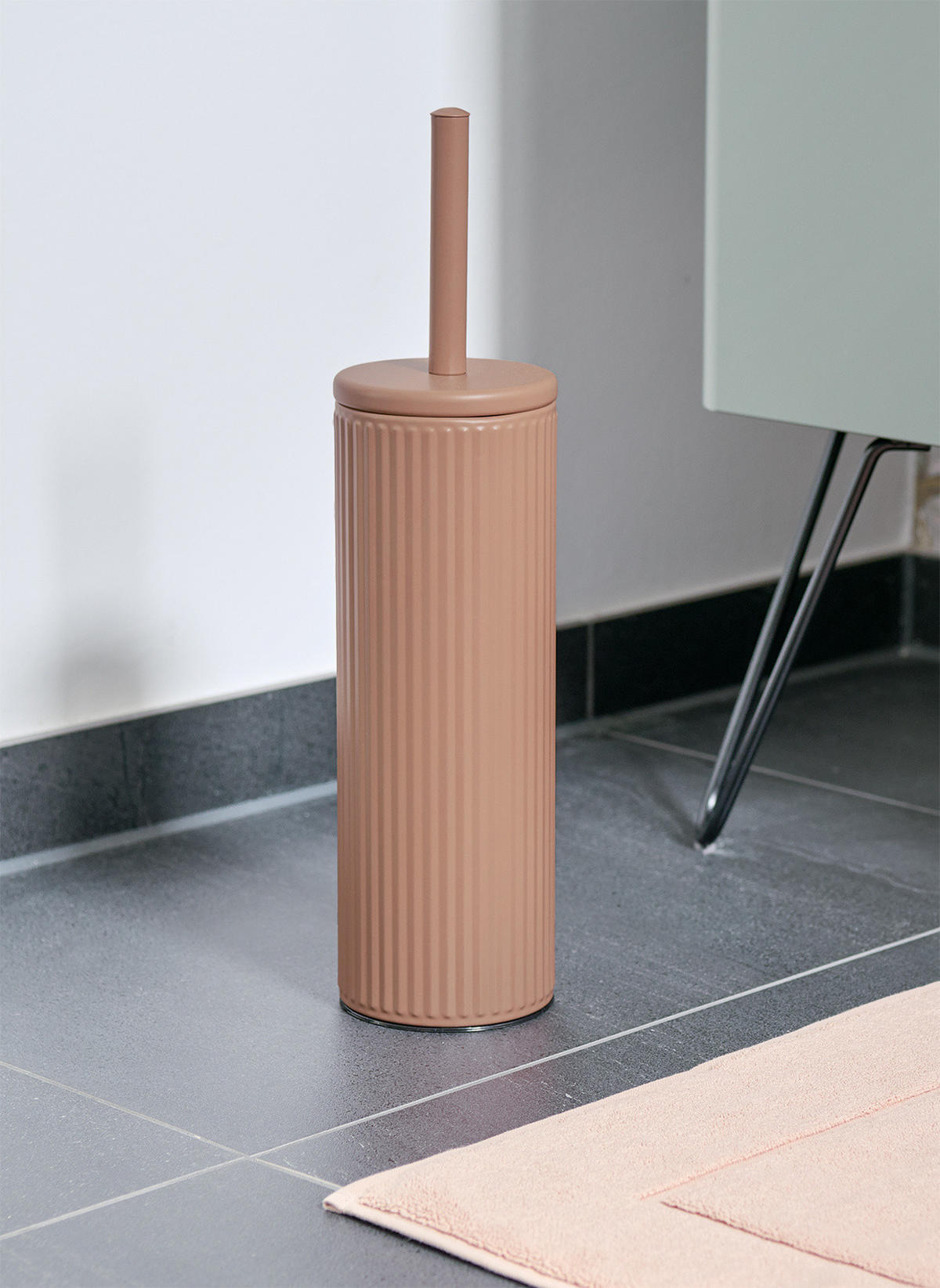 WC-BÜRSTE Metallbehälter Brass Tone Ø 9,7 cm - Mokka, Metall (9.7/40/9.7cm) - ZELLER