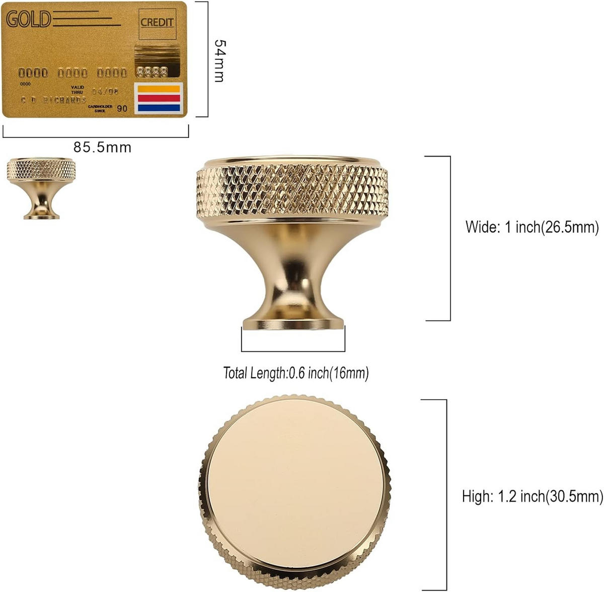 SCHRANKKNOPF Gold 10er-Set - Orange, Metall (0.3/2.6/0.3cm)