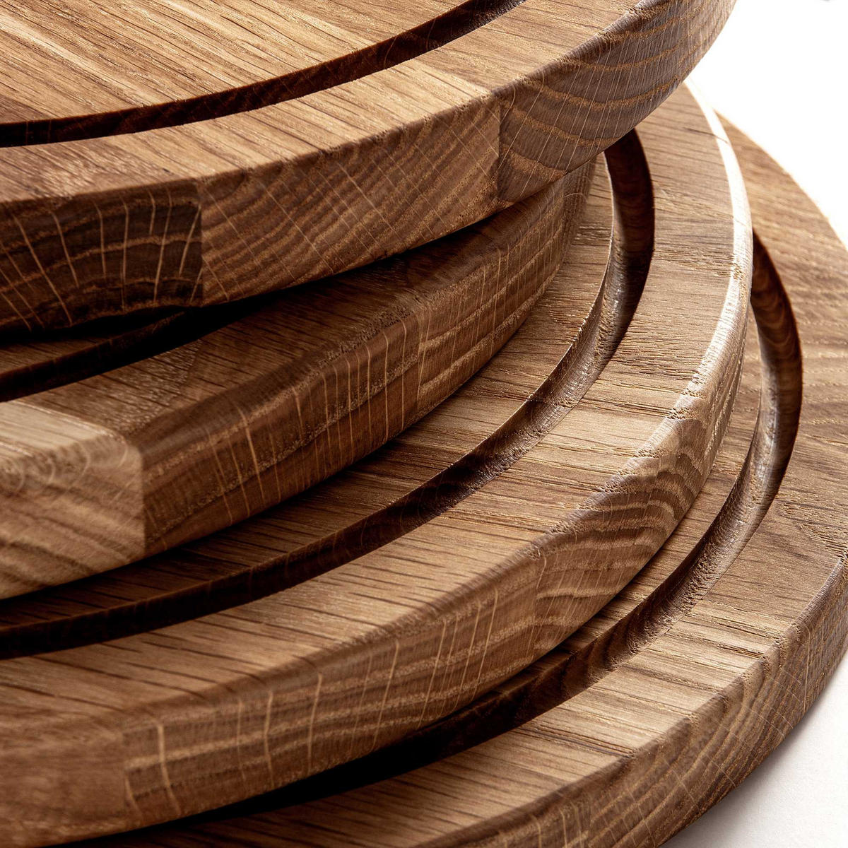 SCHNEIDEBRETT Holz Eiche geölt LESTE 4-tlg - Eichefarben, Holz (25/25cm) - KONSIMO®