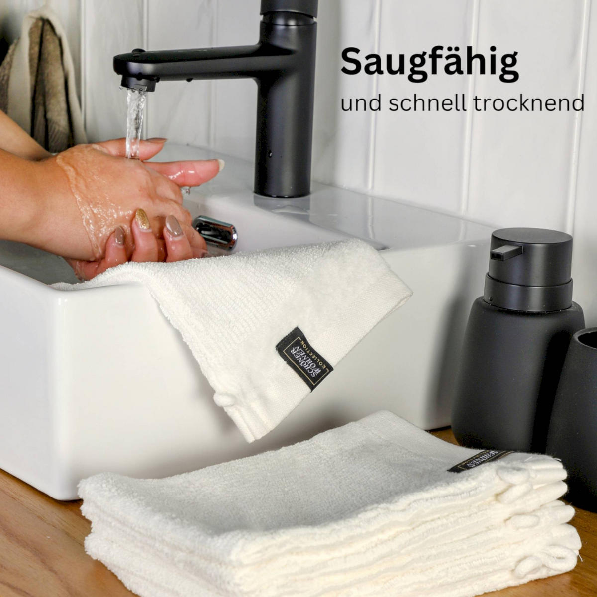 WASCHHANDSCHUH SENSE-6 - Weiß, Textil (16/21cm) - Schöner Wohnen