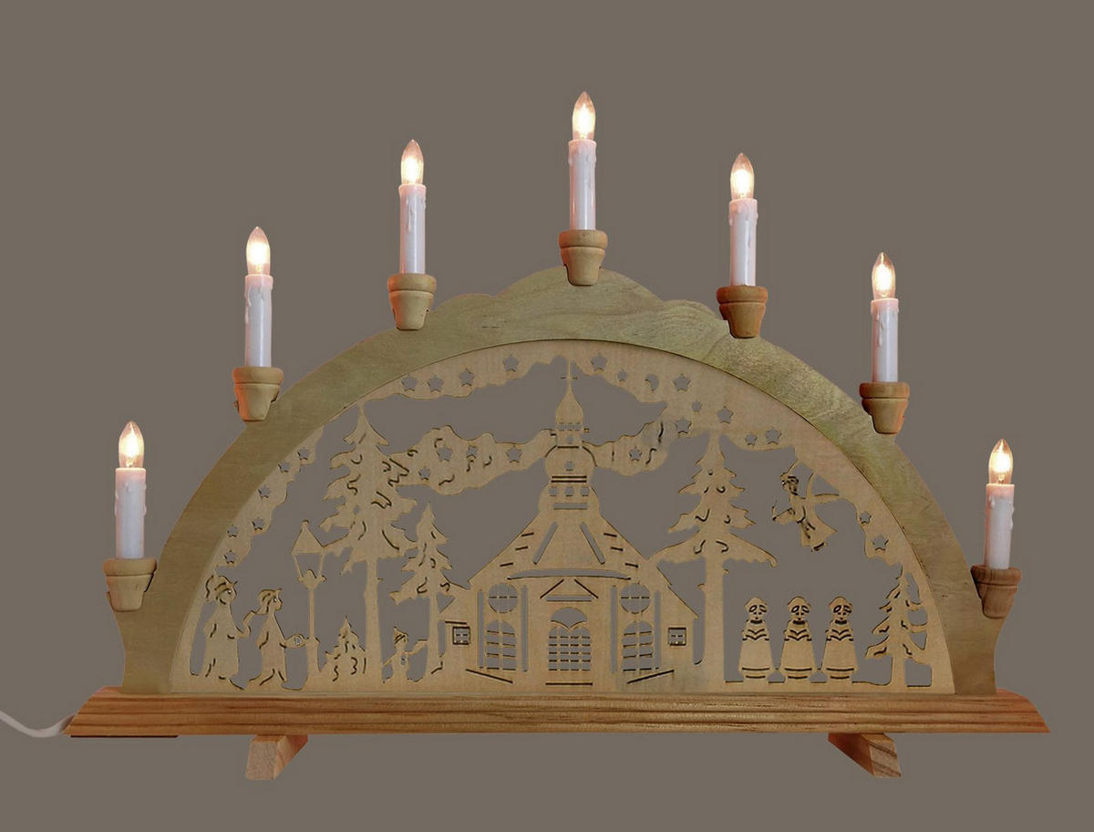 SCHWIBBOGEN Seiffen 7-flammig - Multicolor, Holz (0.1/1/0.1cm) - Dekoteam24