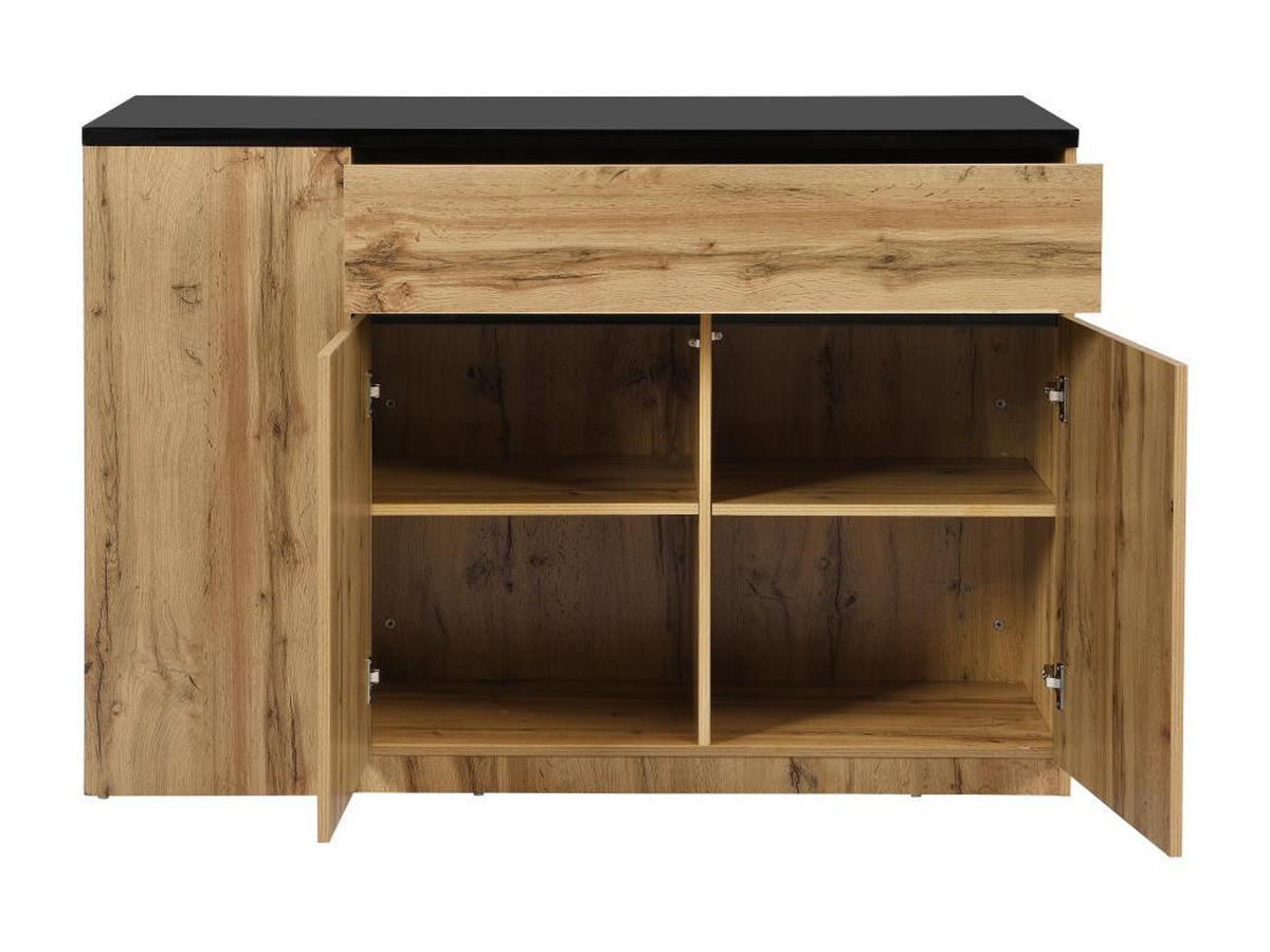 KÜCHENINSEL mit Stauraum - Schwarz & Naturfarben - MEILI - Schwarz, Holz (65/90/130cm) - Vente-Unique