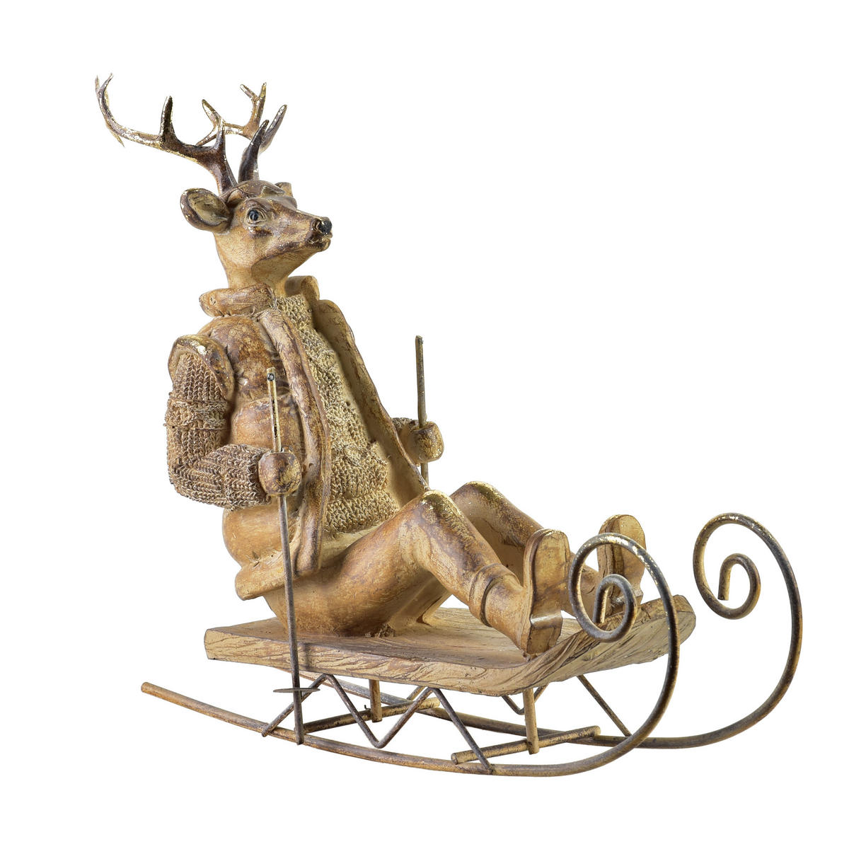 DEKOFIGUR Santa Lila Braun 29,5x10,5x23,5 cm Kunststoff - Braun, Kunststoff (10.5/23.5/29.5cm) - Mondex