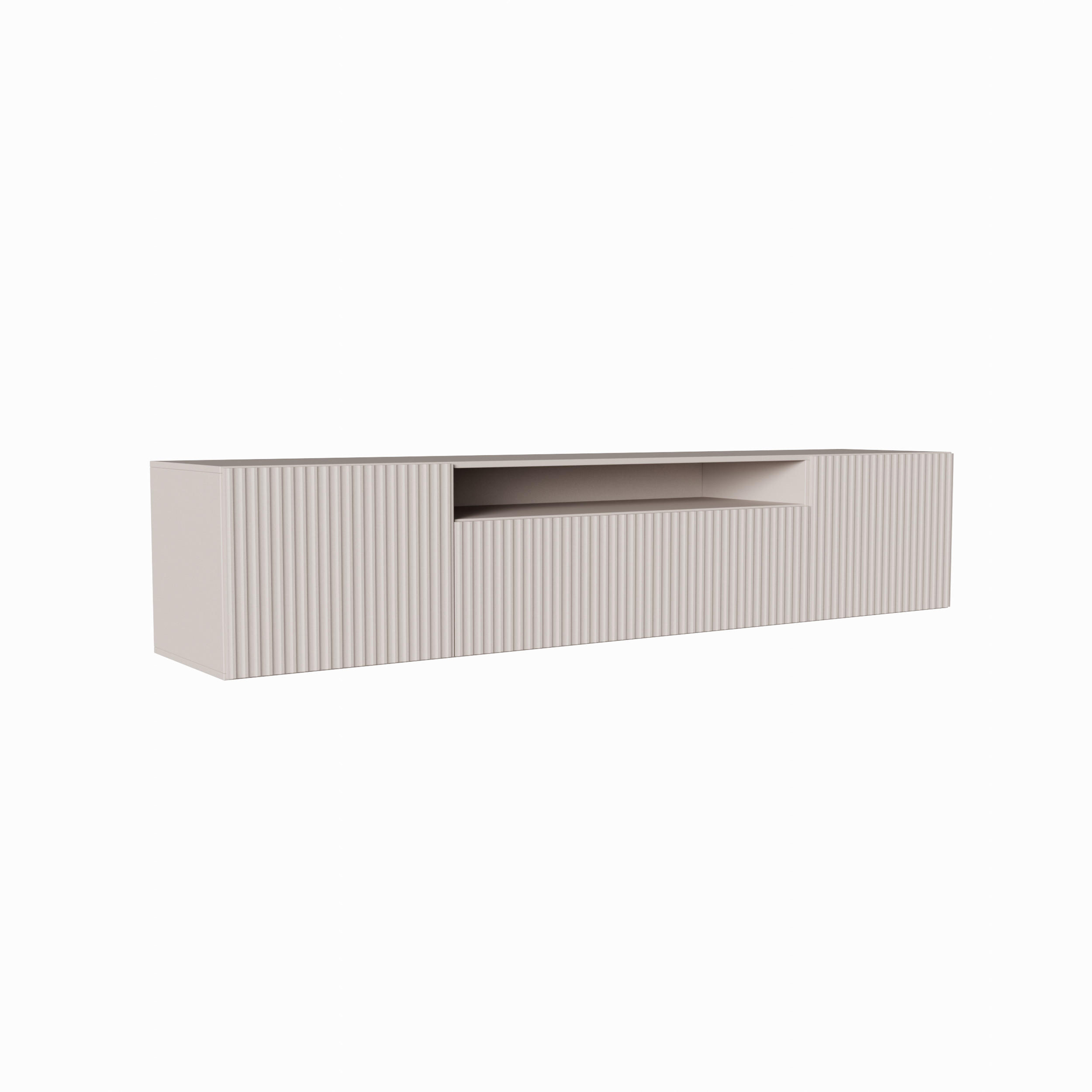 LOWBOARD Noa, Hängender TV-Schrank mit Push-to-Open System, kaschmir - Kaschmir, Holzwerkstoff (200/41/40cm) - AN-Moebel 4u