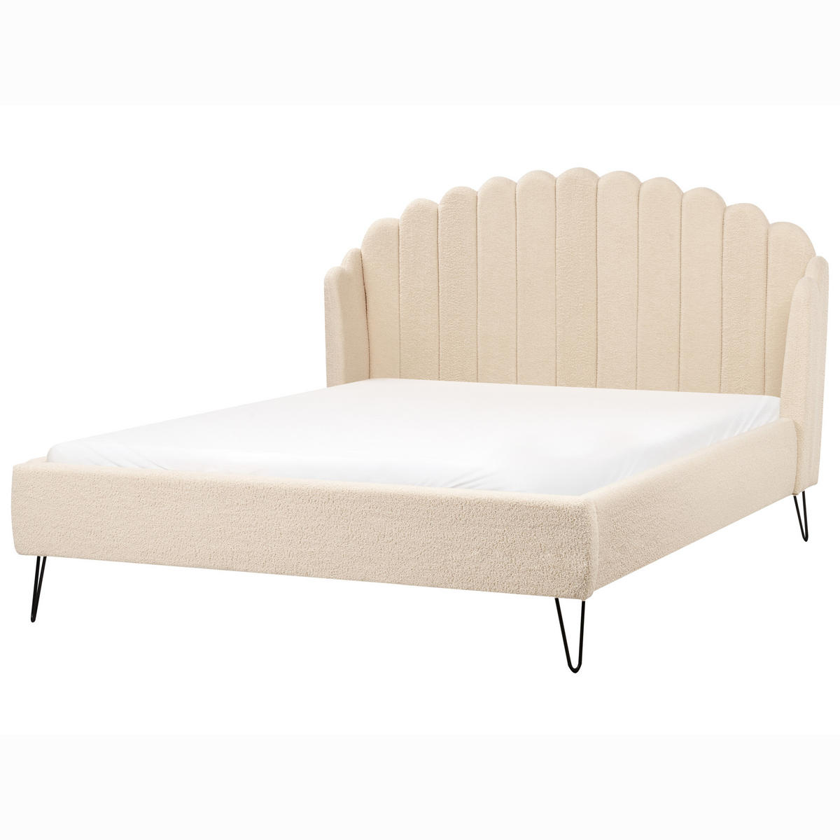 POLSTERBETT mit Lattenrost 160x200 cm Beige Ambillou - Beige, Textil (160/200cm) - Beliani