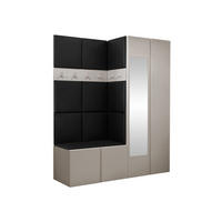 GARDEROBEN-SET Orion XII - Kaschmir/Schwarz, Holzwerkstoff/Kunststoff (158/186/46cm) - MIRJAN24