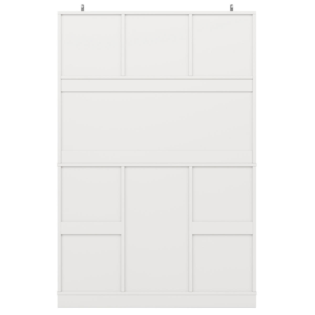 BUFFET 120/40/188 cm aus MDF und Metall mit verstellbaren Einlegeböden und Weinregal Weiß - Weiß, Holzwerkstoff (106/179.5/40cm) - Modenvie