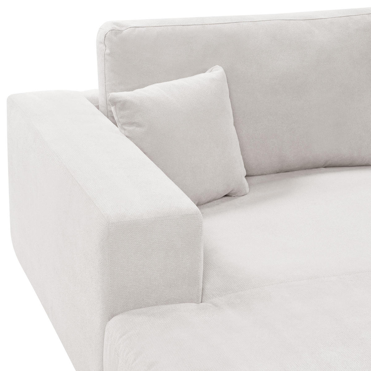 3-SITZER-ECKSOFA cremeweiß linksseitig Lofoten - Schwarz/Weiß, Textil (250/190cm) - Beliani