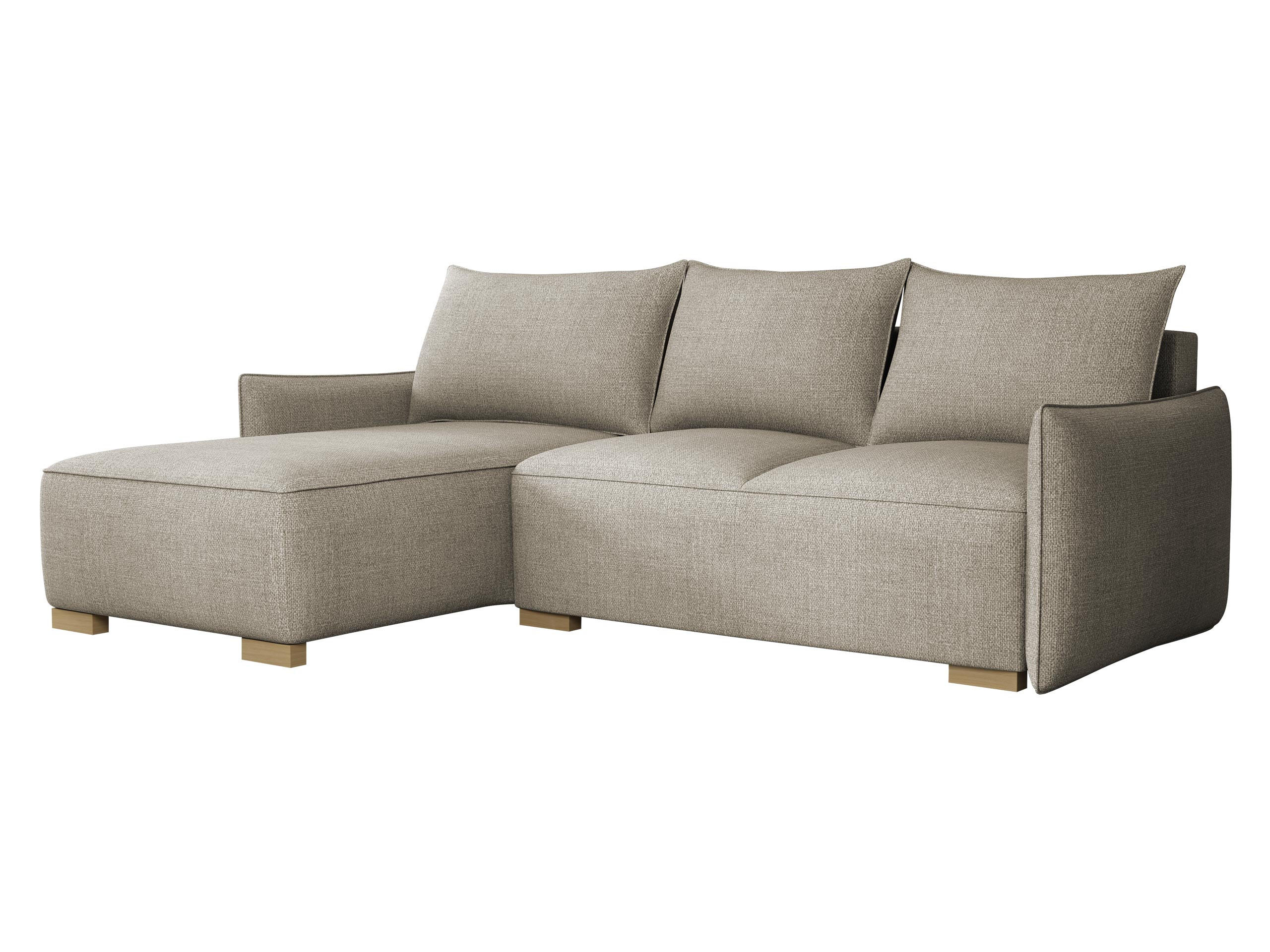 ECKSCHLAFSOFA Focus L - Naturfarben, Holz/Textil (240/155cm) - MIRJAN24