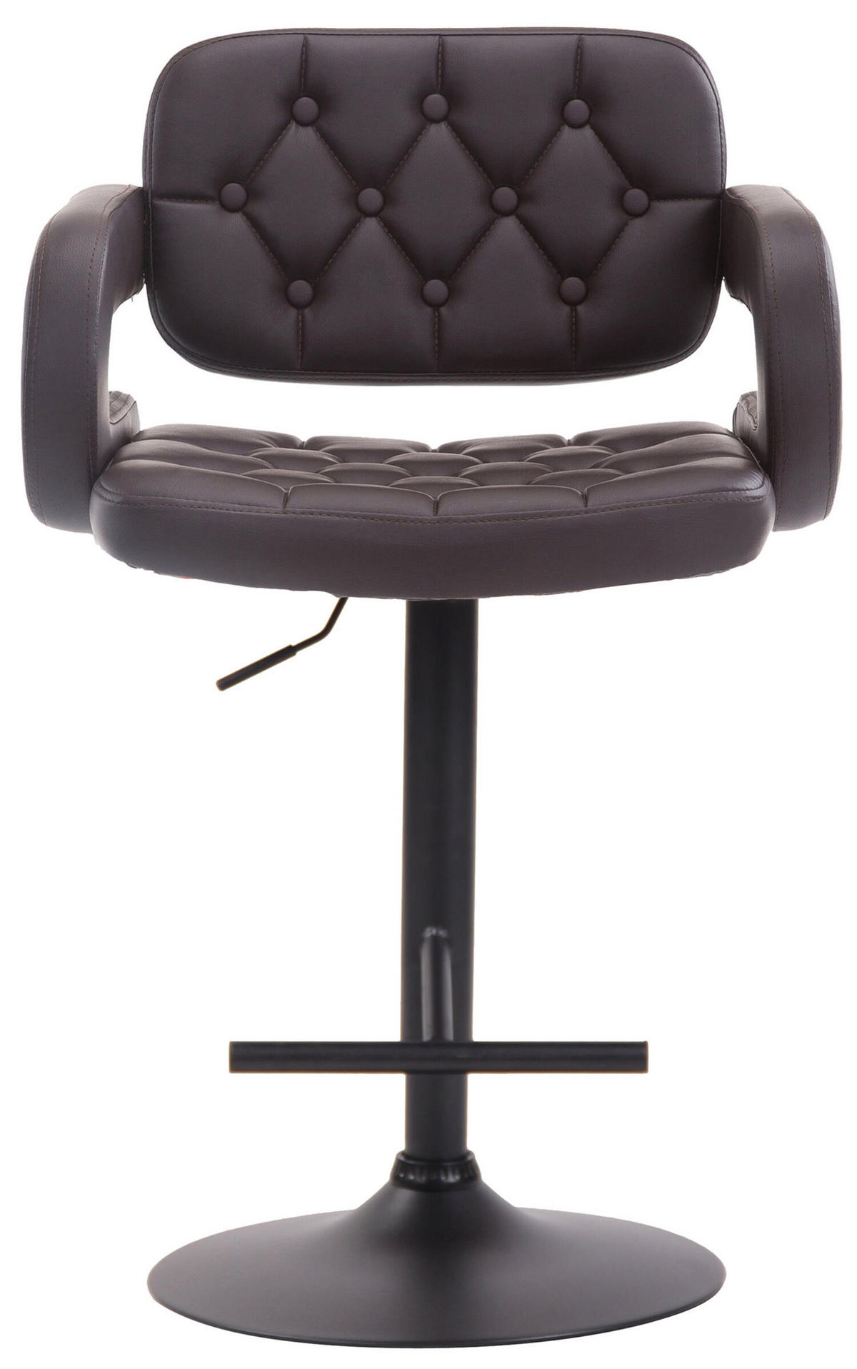 BARHOCKER Dubai, Gestell schwarz, Kunstleder Braun - Schwarz/Braun, Kunststoff/Textil (52/100/55cm) - TPFLiving