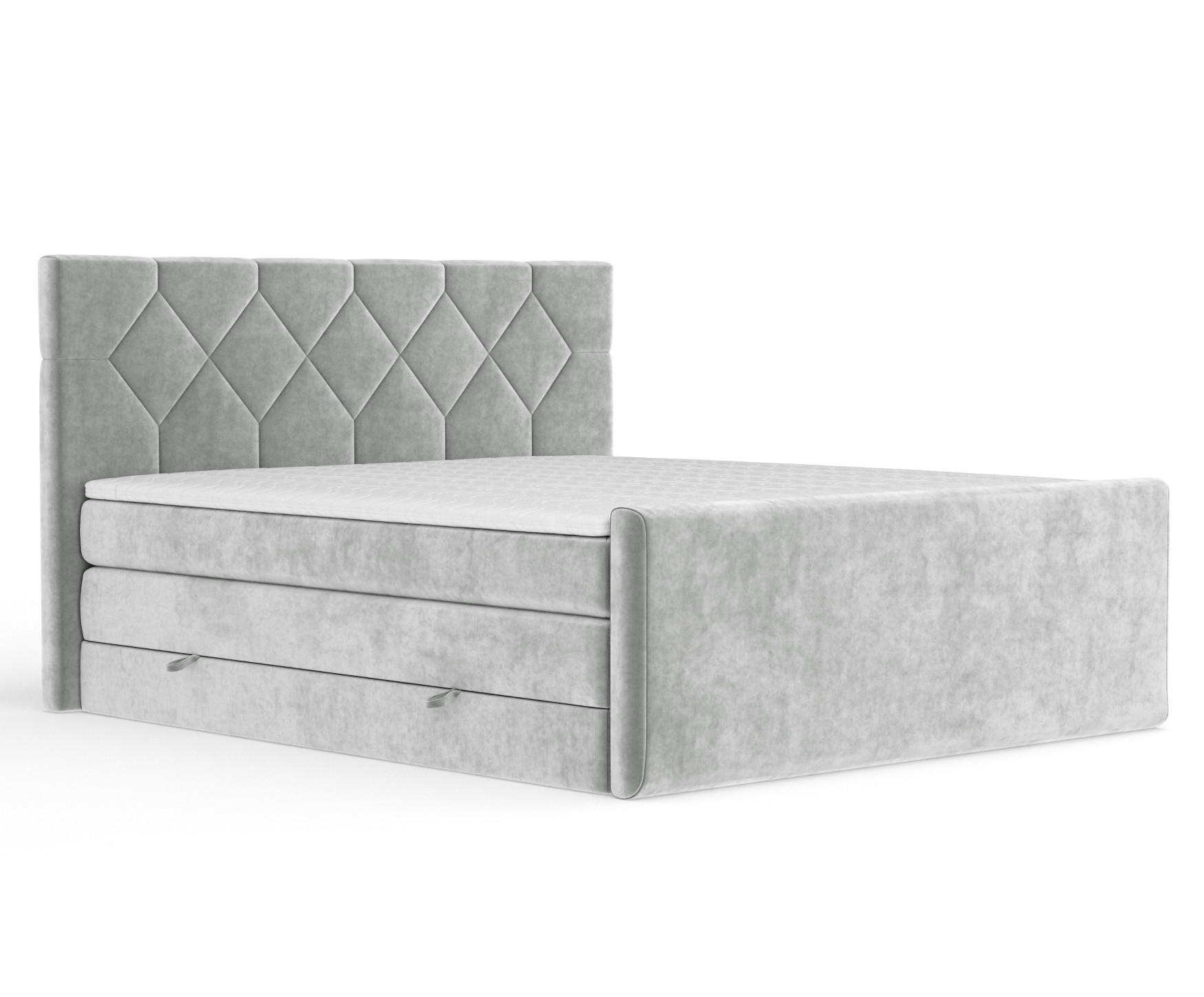 BOXSPRINGBETT Toma Hellgrau 160/200 cm - Hellgrau/Schwarz, Holz/Holzwerkstoff (160/200cm) - Maison de Reve