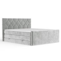 BOXSPRINGBETT Toma Hellgrau 160/200 cm - Hellgrau/Schwarz, Holz/Holzwerkstoff (160/200cm) - Maison de Reve