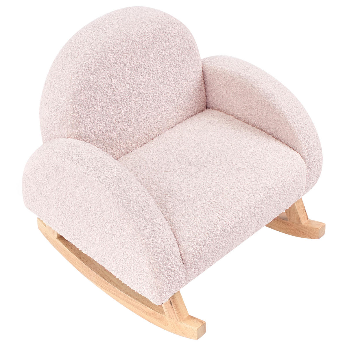 KINDERSCHAUKELSTUHL Bouclé Pastellrosa Hug - Pink, Textil (54/53/52cm) - Beliani