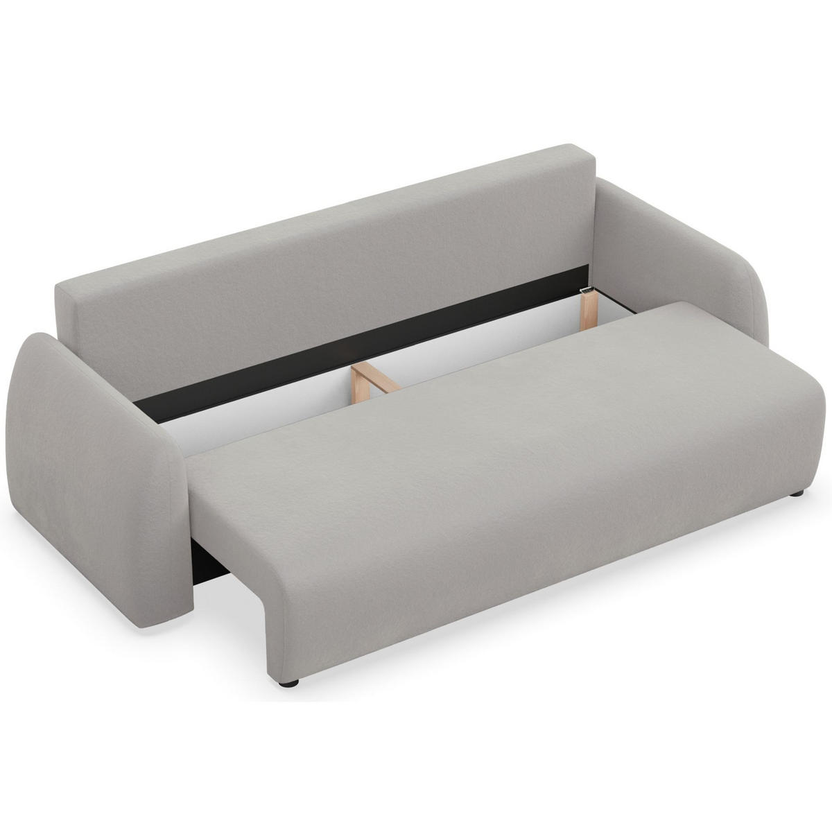 3-SITZER SOFA Nubelle Grau Chenille-Bezug - Schwarz/Grau, Kunststoff/Textil (244/85/93cm) - Selsey