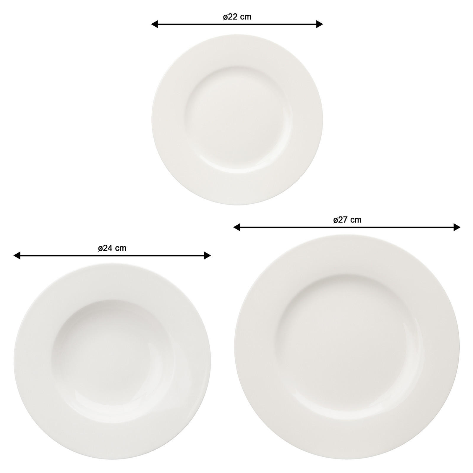 STARTER SET Basic White weiß 12er Set - Weiß, Keramik (21.7/30.6/30.2cm) - vivo | Villeroy & Boch Group