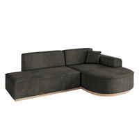 ECKSOFA Ottomane Rechts ARRIO-L1 - 243x171x83 cm Schwarz - Schwarz, Holzwerkstoff/Textil (243/171cm) - ALTDECOR