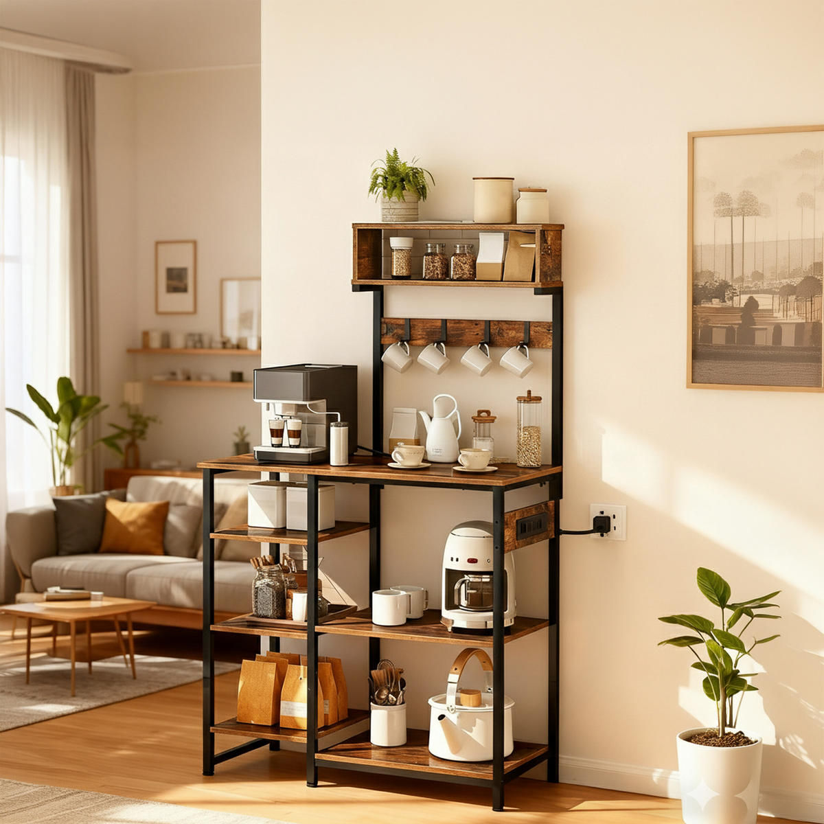 KUCHYNSKÁ pol. - viacfarebná, kov/kompozitné drevo (40/151/82cm) - Relaxdays