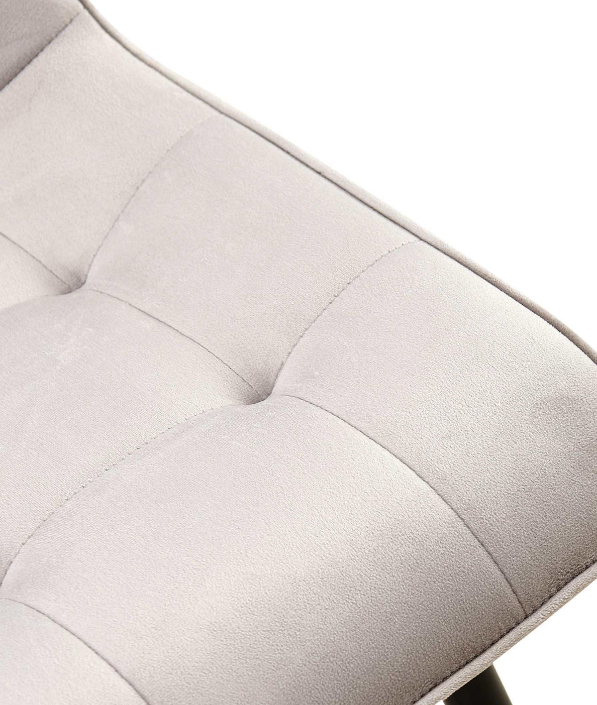 STUHL 2er Set Samt Grau - Schwarz/Grau, Textil/Metall (47/89/61cm) - CLP