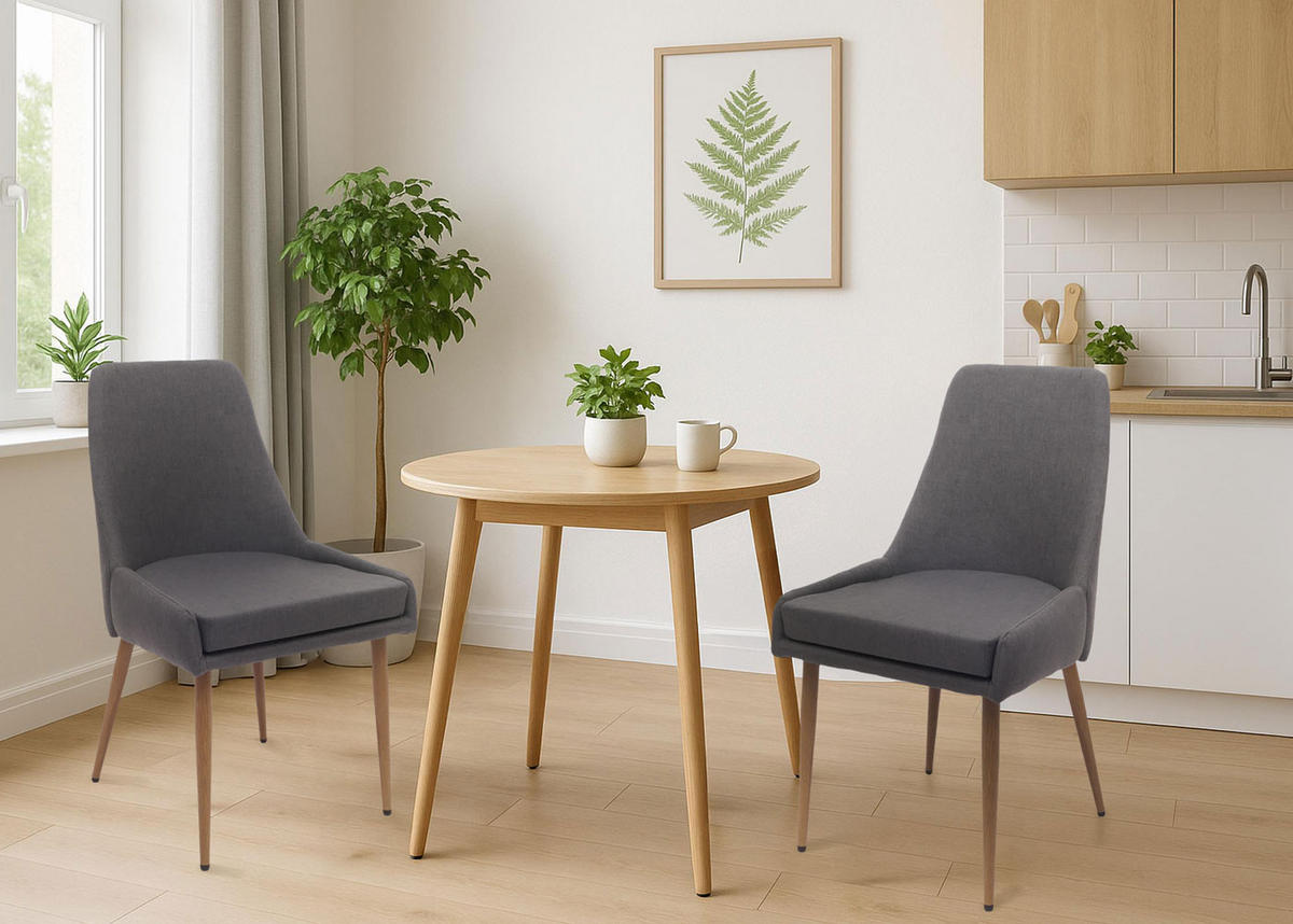 ESSZIMMERSTUHL Grau 2er-Set - Grau, Textil (50/92/60cm) - MCW