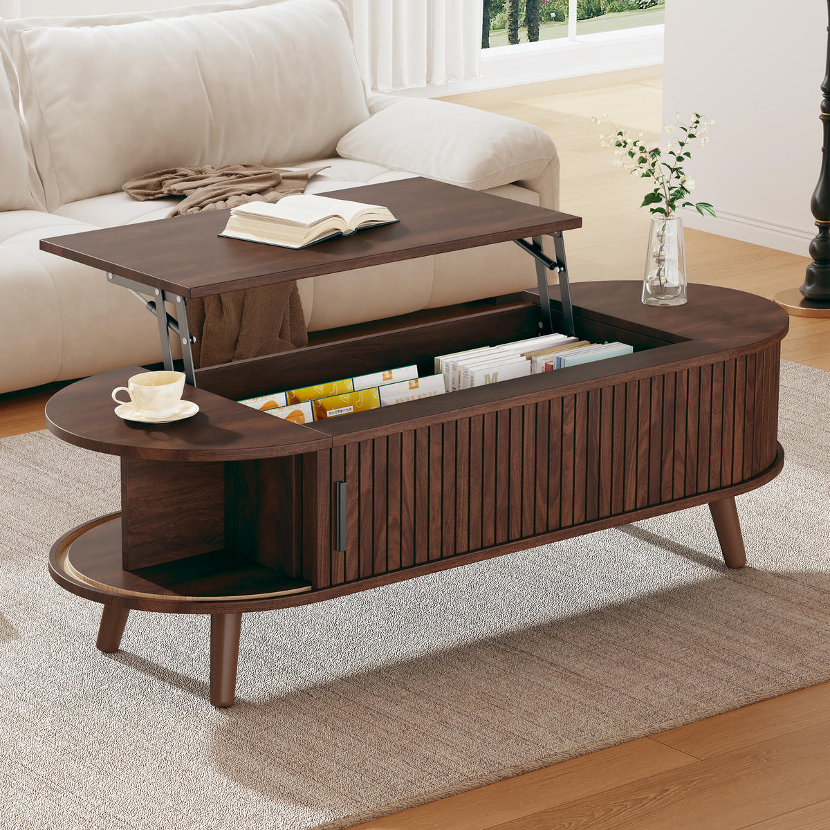 COUCHTISCH Nussbaum 120/50/39,5 cm - Walnussfarben, Holzwerkstoff (50/120/39.5cm) - PANGIVO