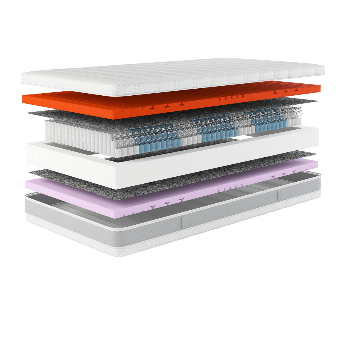 TASCHENFEDERKERN-MATRATZE "Sleep Balance TFK", H3/H4, 80 x 200 cm, Höhe: ca. 24 cm - Weiß, Textil (80/200cm) - Hn8 Schlafsysteme