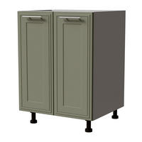 UNTERSCHRANK Salo D11/60 Grau / Reed Green Matt 60 / 50 / 82cm - Grau/Grün, Holz/Holzwerkstoff (60/82/50cm) - Feldmann-Wohnen