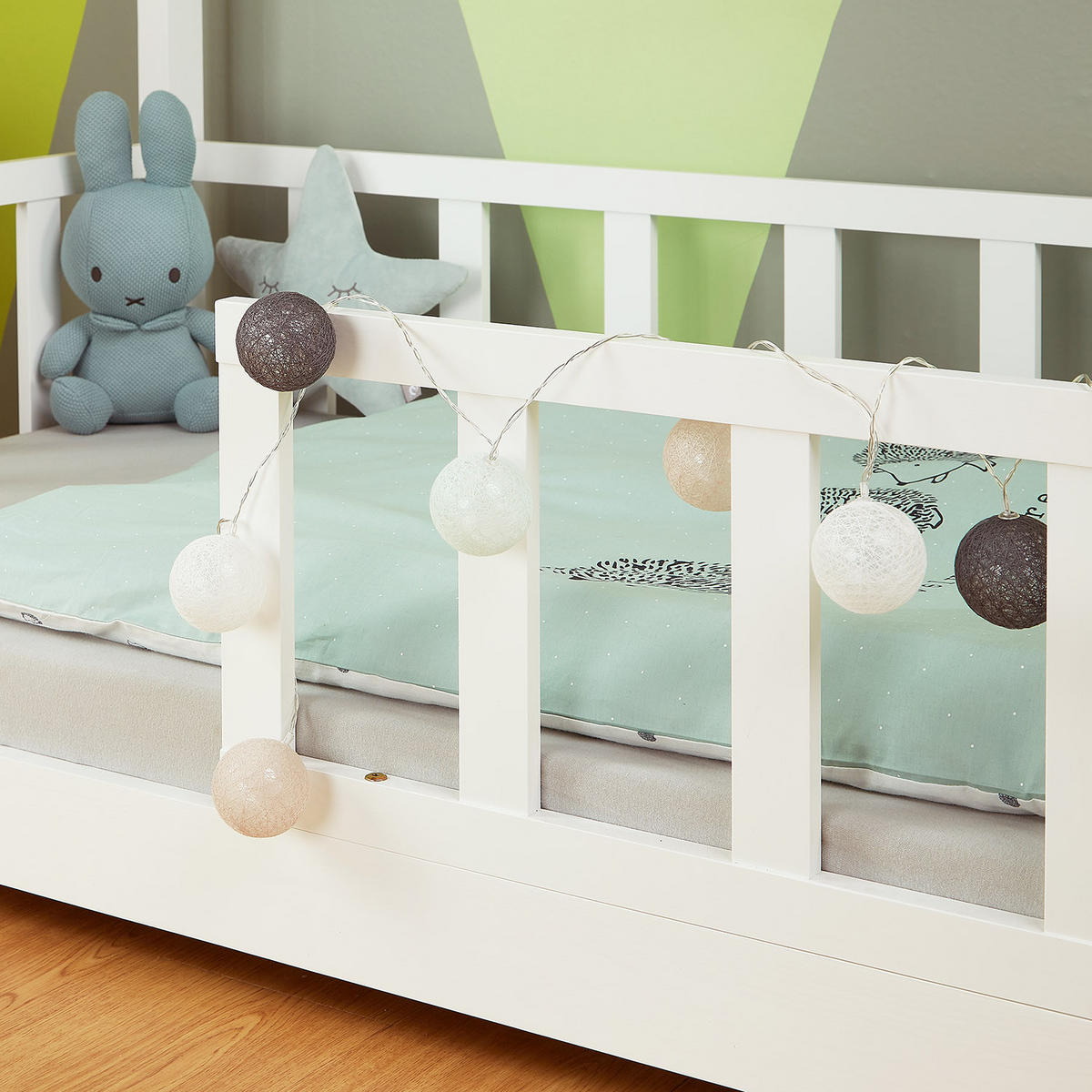 KINDERBETT 80/200 cm Bodenbett Weiß - Weiß, Holz (80/160cm) - Homestyle4u