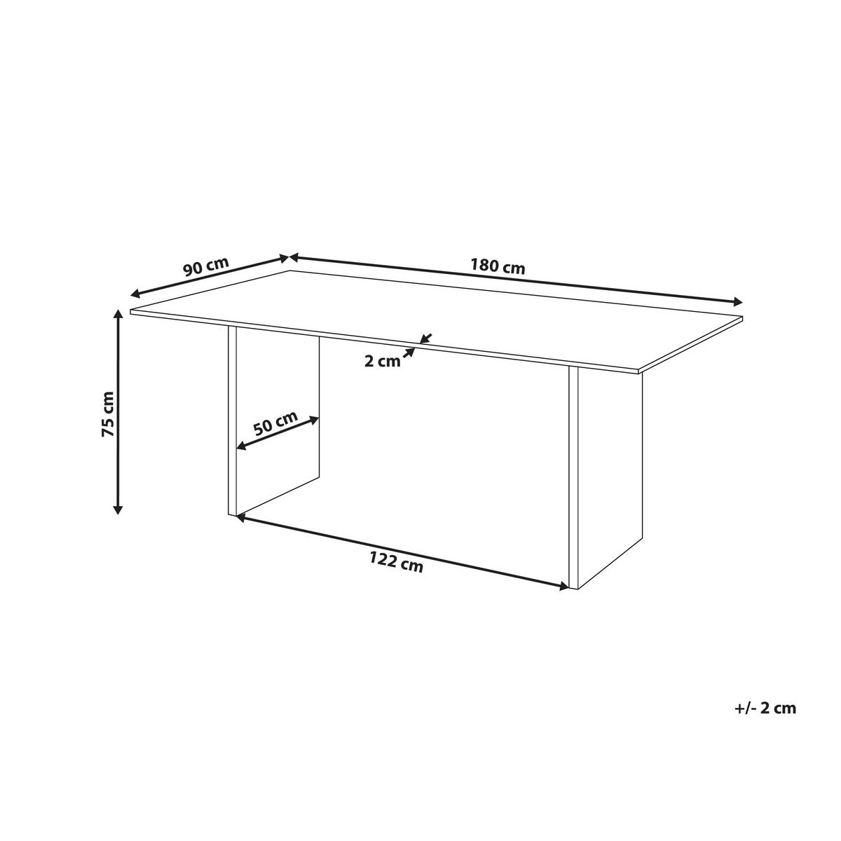 ESSTISCH 180/90 cm Helles Holz Moora - Hellbraun, Holzwerkstoff (180/90/75cm) - Beliani