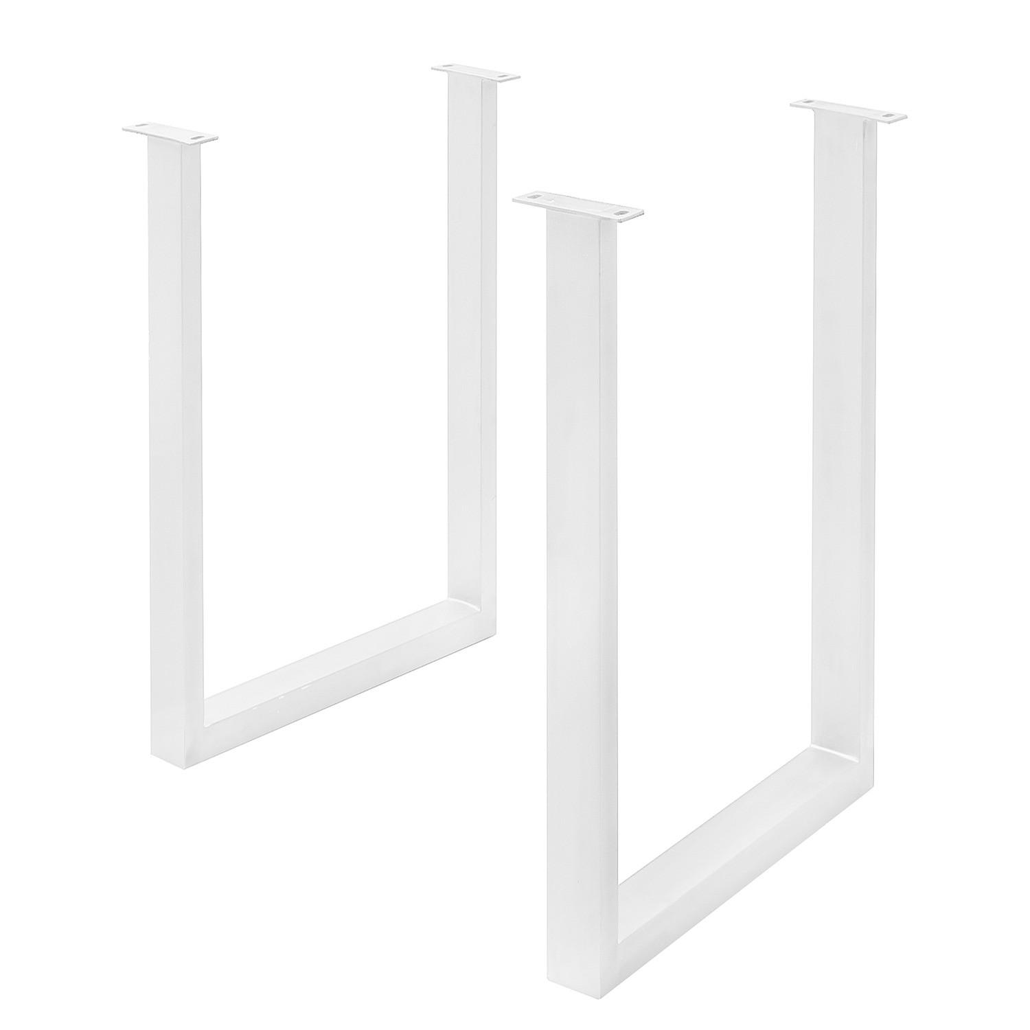 BARTISCHGESTELL - Eisen - Weiß, Metall (73/105/8cm) - home24