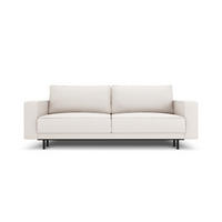 AUSKLAPPBARES-SOFA mit Bettkasten Caro aus strukturiertem Stoff leichtes beige 3 Sitzplätze - Beige, Textil (97/93/236cm) - Micadoni