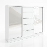 SCHWEBETÜRENSCHRANK 200 CM TOP Farbe: Weiß - Weiß, Holzwerkstoff (200/215/60cm) - A&J MöbelLand