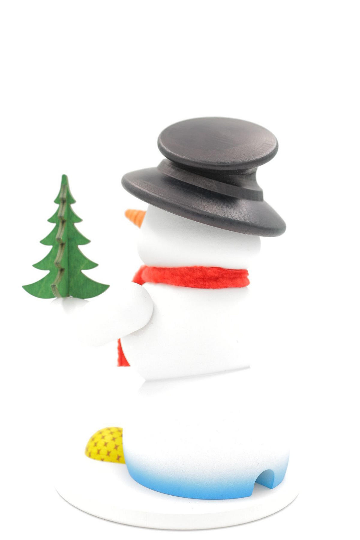 RAUCHFIGUR Schneemann Weiß Baummauser 19 cm - Multicolor, Holz (15/19/0.1cm)