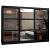 SCHWEBETÜRENSCHRANK 200/250/62 3-türig - Schwarz, Holz/Kunststoff (250/200/62cm) - Abiks Möbel